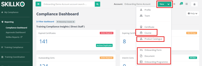 Skillko - dashboard
