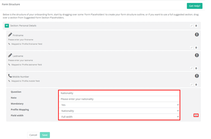 form structure for hubspot